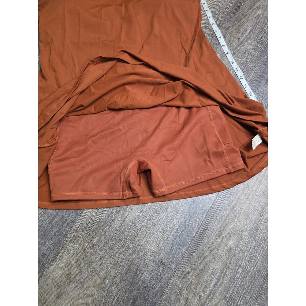 Ovruns Women's Exercise Tennis Dress Built-In Shorts XXL Rust Orange NWT - Picture 4 of 7